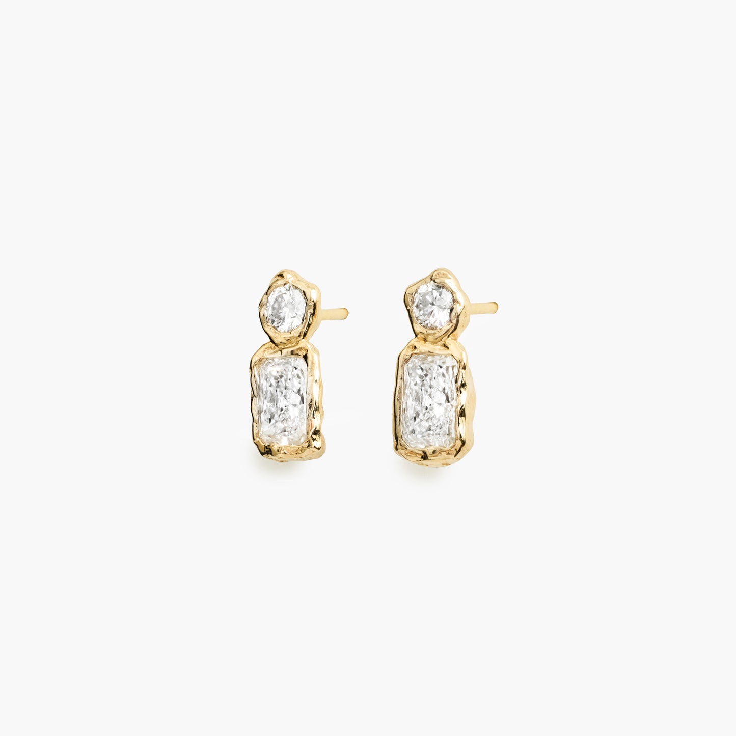 ALFA DOUBLE RADIANT DIAMOND EARRINGS LIGHT