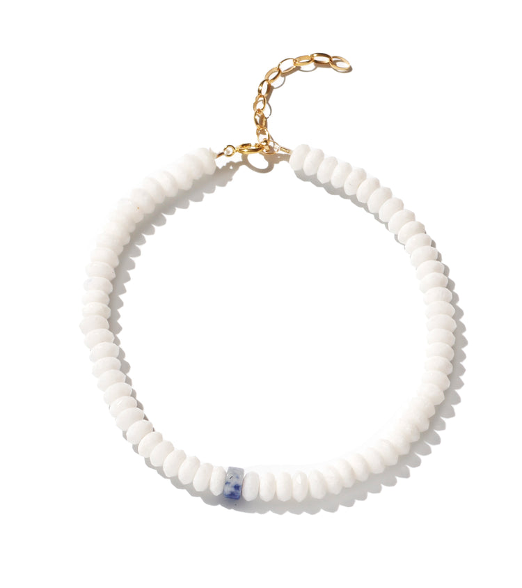 Gold Anklet White Jade Fie Isolde