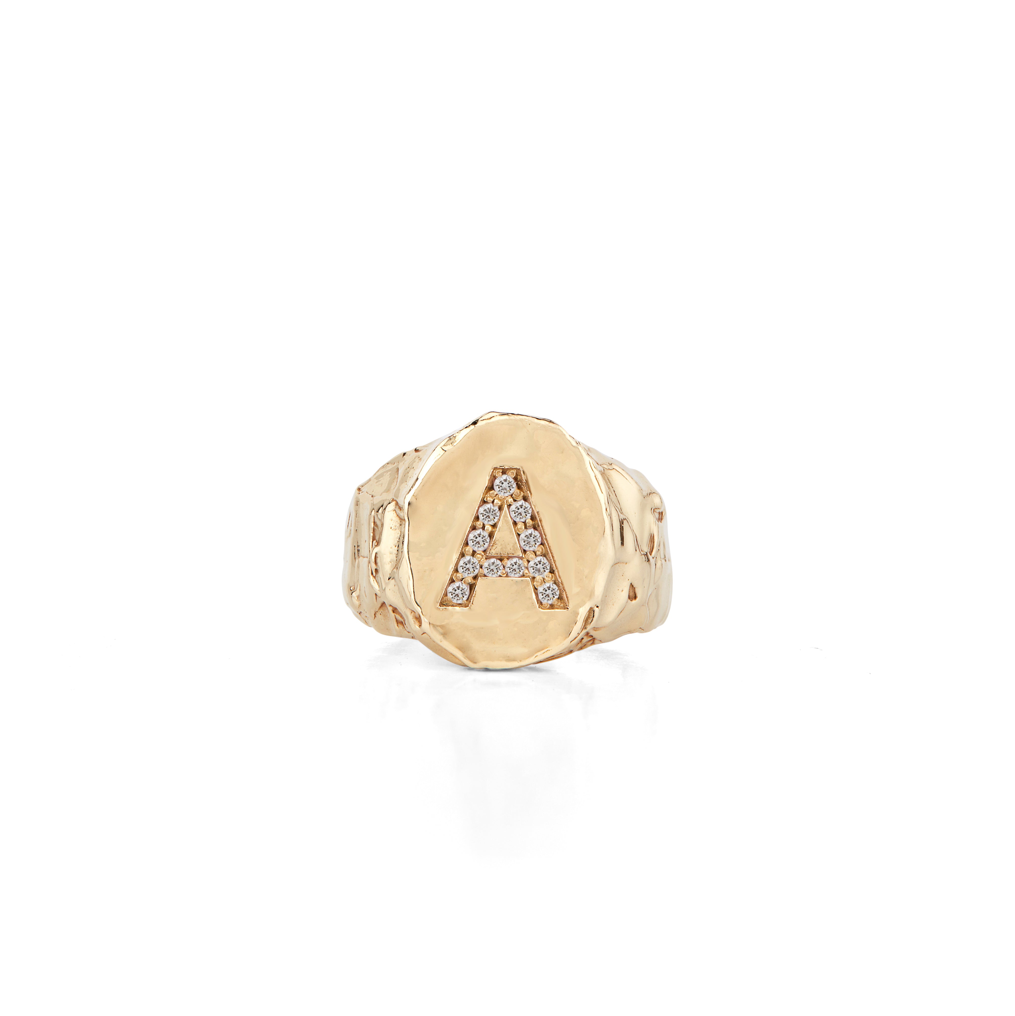  Monogram Signet Ring, Bold Chunky Personalized Letter