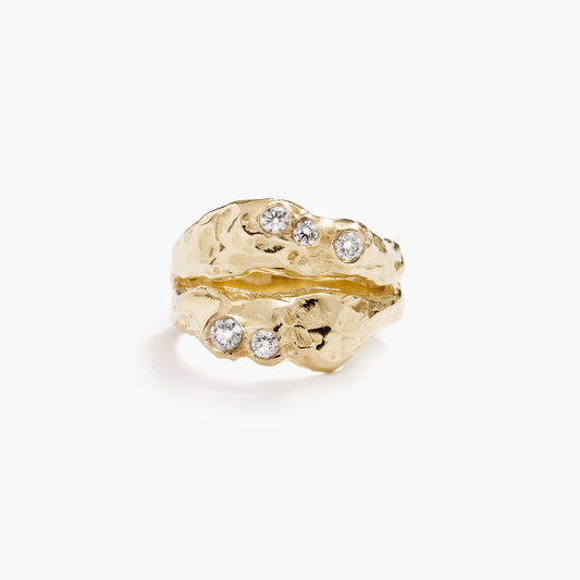 MY RAY RING DOUBLE DIAMONDS