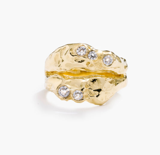 MY RAY RING DOUBLE DIAMONDS