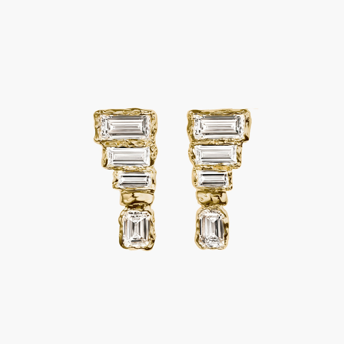 DÉCO GRADUATED DIAMOND EARRINGS BOLD