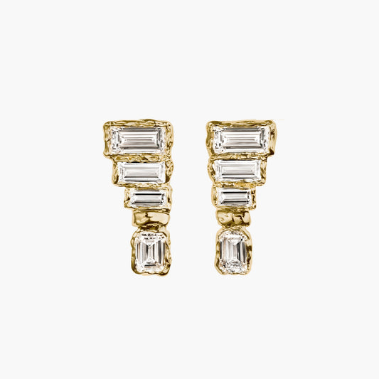 DÉCO GRADUATED DIAMOND EARRINGS BOLD