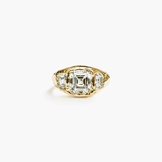 VOYAGE ASSCHER TRINITY DIAMOND RING