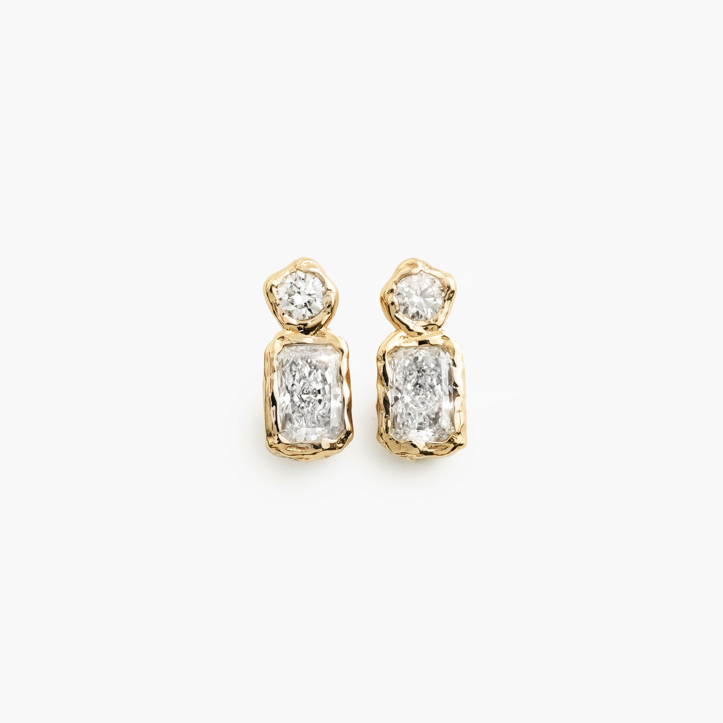 ALFA DOUBLE RADIANT DIAMOND EARRINGS LIGHT