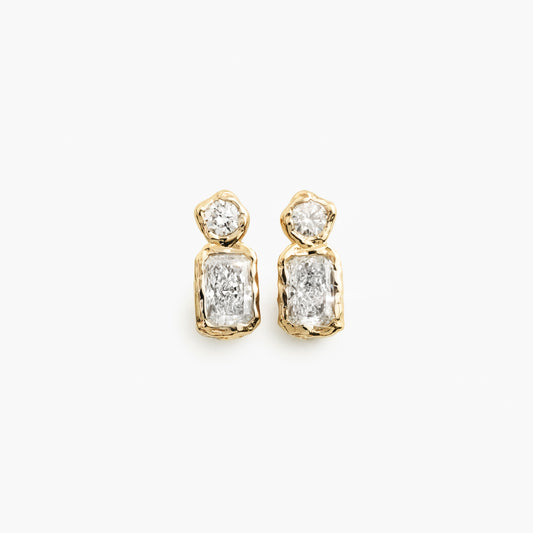 ALFA DOUBLE RADIANT DIAMOND EARRINGS LIGHT