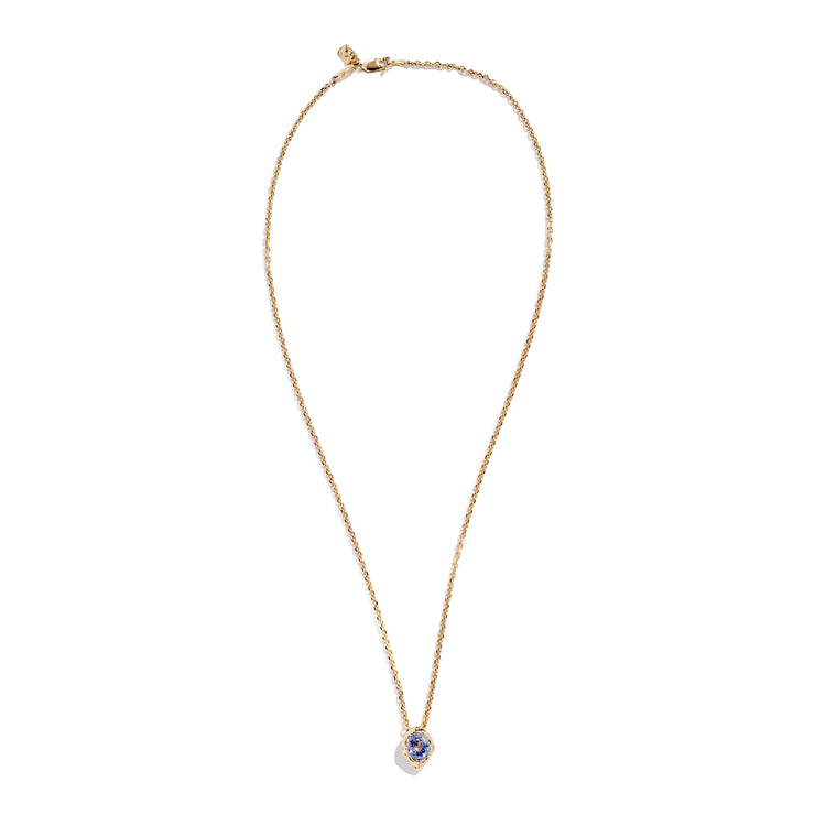 Alfa Precious Stone Necklace, Blue Sapphire