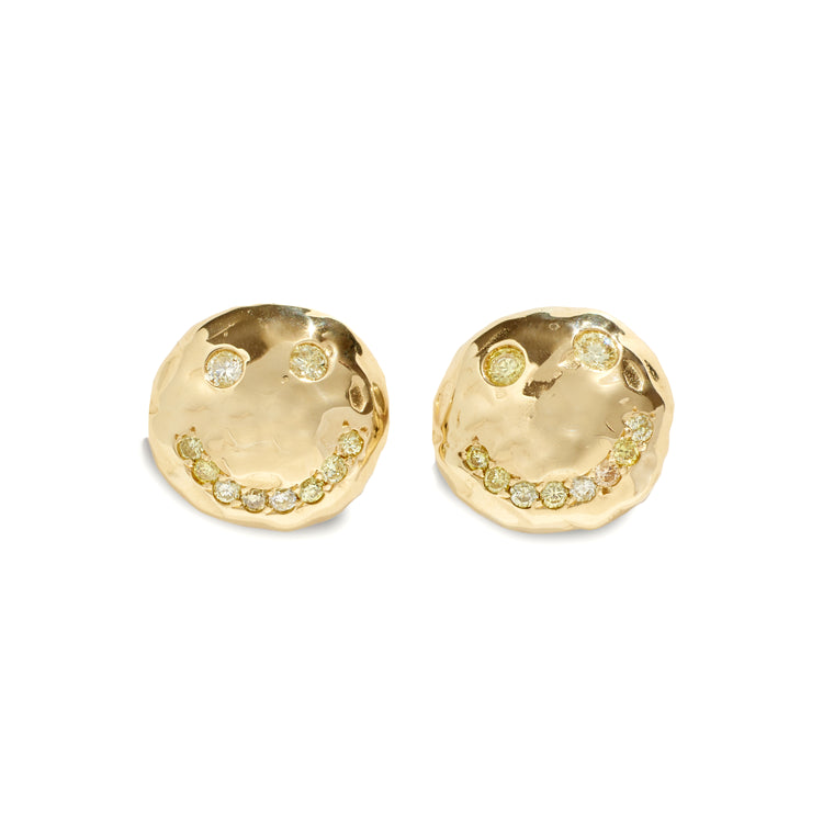 Smiley Earrings Yellow Diamonds