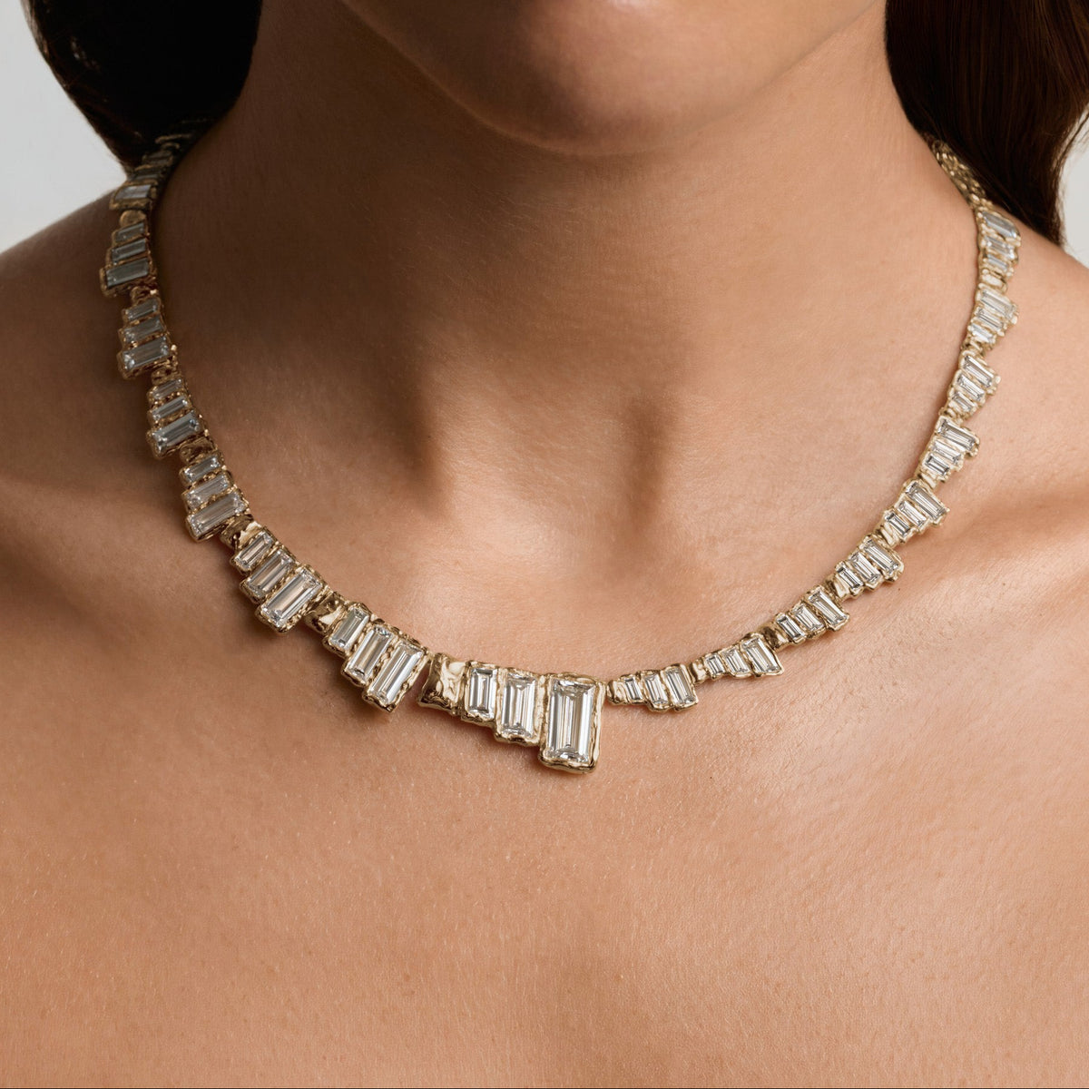 DÉCO GRADUATED DIAMOND NECKLACE BOLD