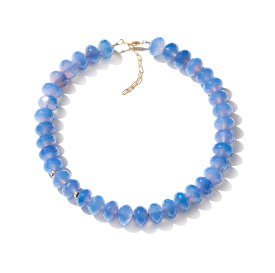 Blue Agate Gold Necklace Fie Isolde 