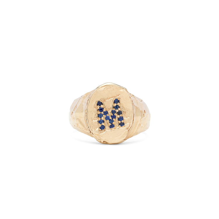 Violet Signet Ring Small Diamonds